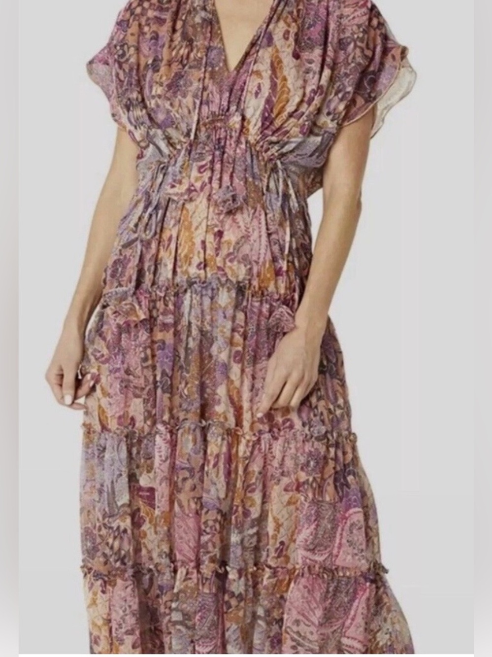 NWT Misa Ilya Printed Long Maxi Dress Size Medium Multi Tapestry- Size XL $465